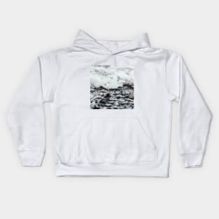 SCENERY 68 - Clear White Sea Water Wave Rock Beach Kids Hoodie